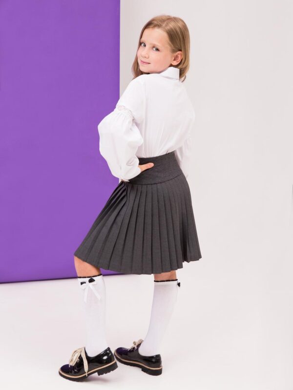 IMG 5826 Школьная юбка плиссе серого цвета